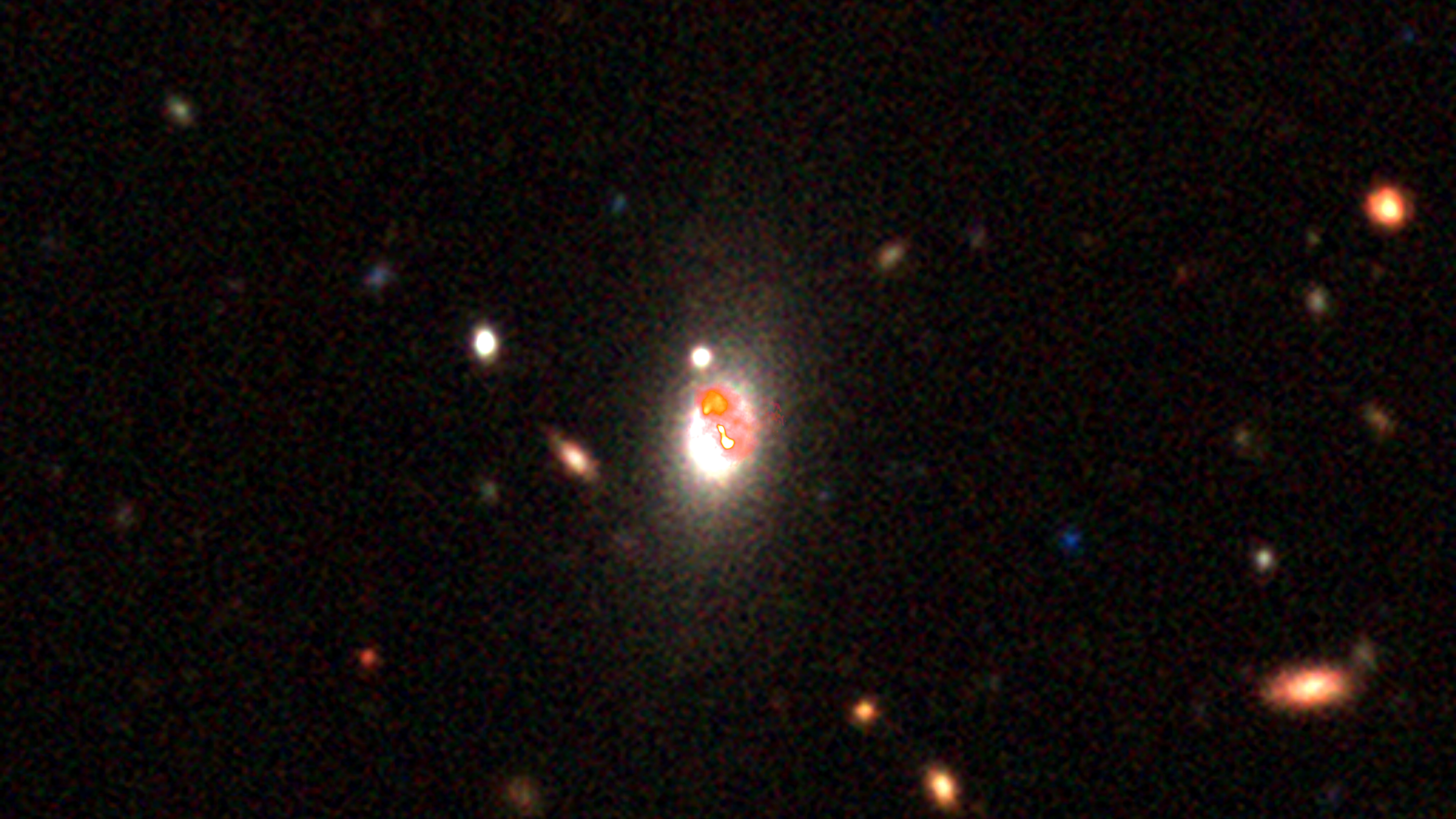 Una galaxia fotografiada por el radiotelescopio LOFAR.