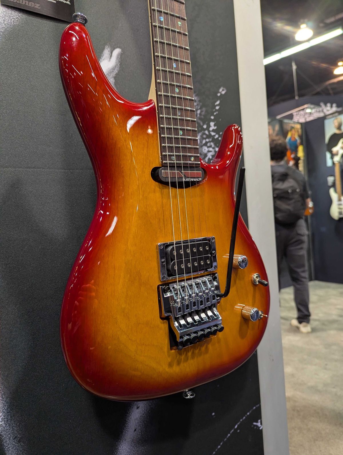 One of Ibanez's new-for-2026 guitars, pictured at the company's 2026 NAMM booth