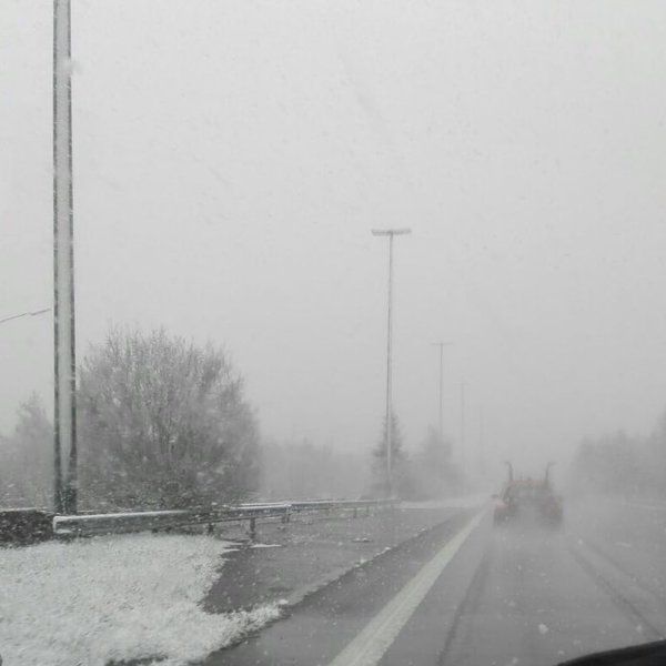 The snow fell at Liege-Bastogne-Liege on Sunday