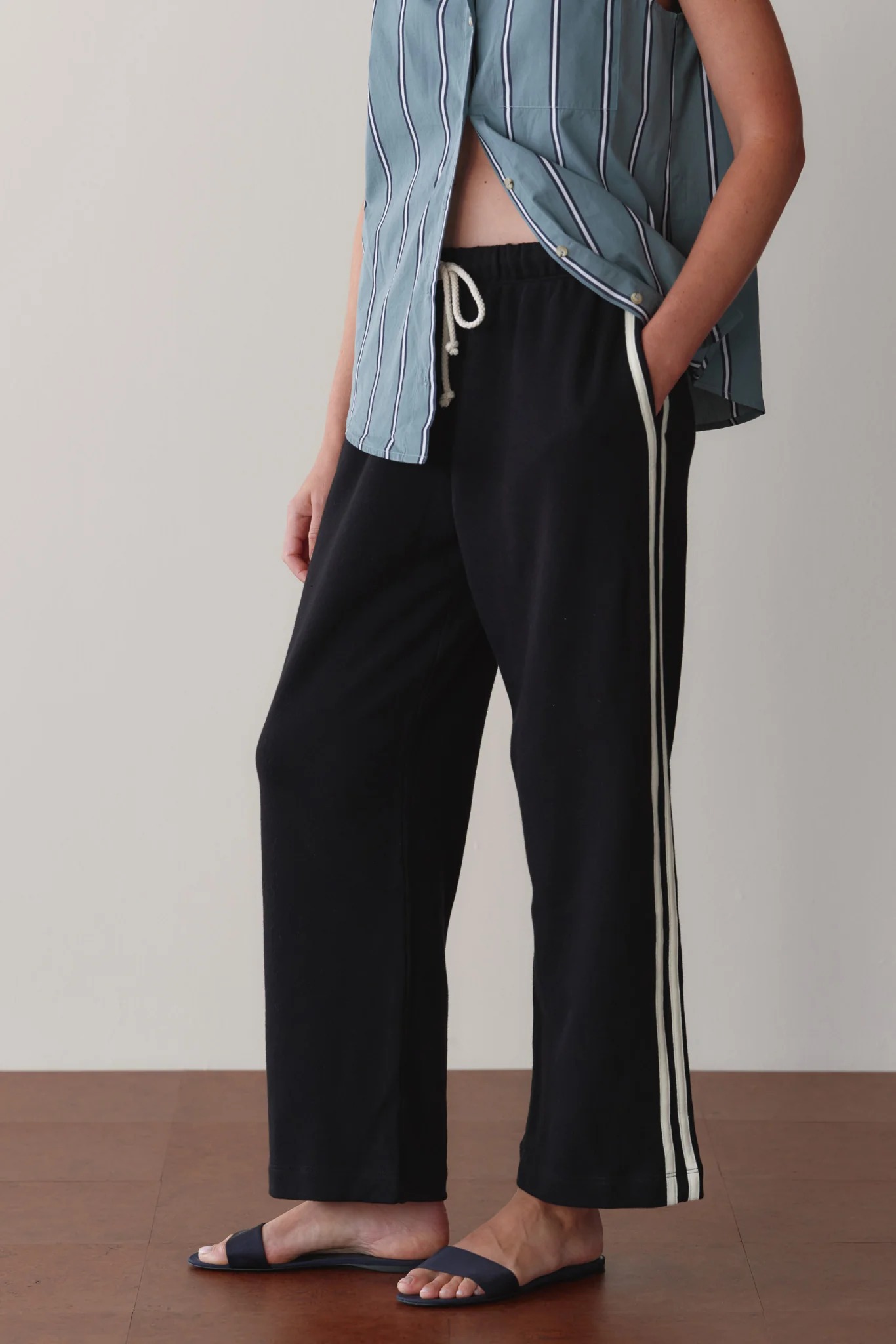 DONNI The Thermal Crop Stripe Pant.