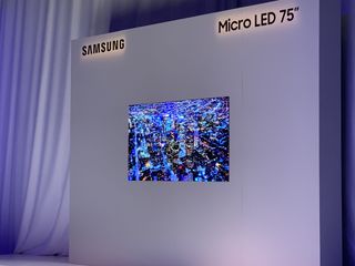 The Samsung 75in Micro LED TV, as demonstrated at CES 2019