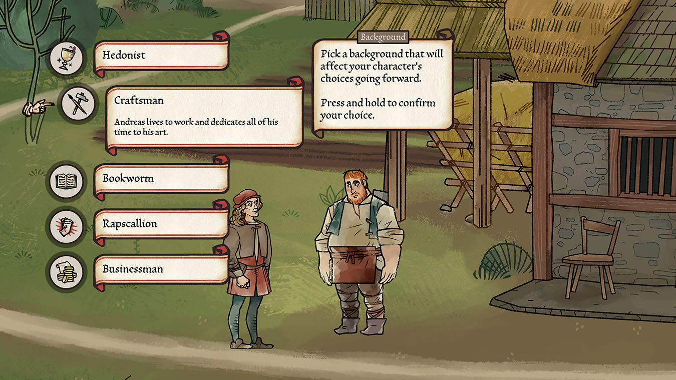 Image of illuminated manuscript-style drawings from the game Pentiment.