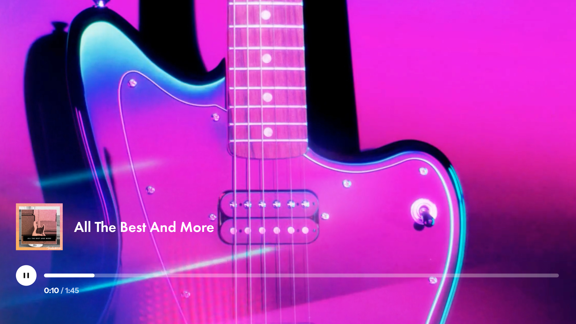 A guitar with a pink background and highlights.