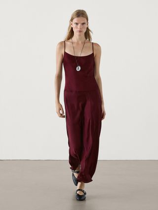 Massimo Dutti, Midi-Slipkleid mit Trägern