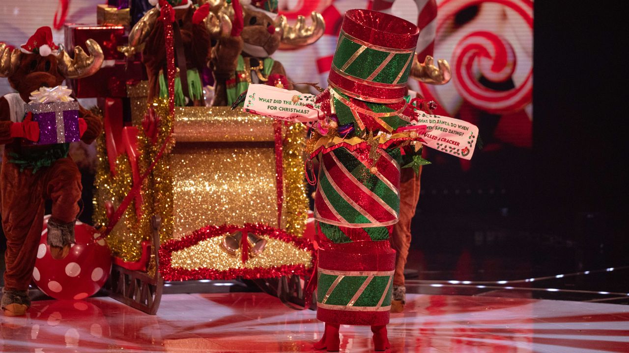 Cracker on stage in The Masked Singer Christmas special 2024