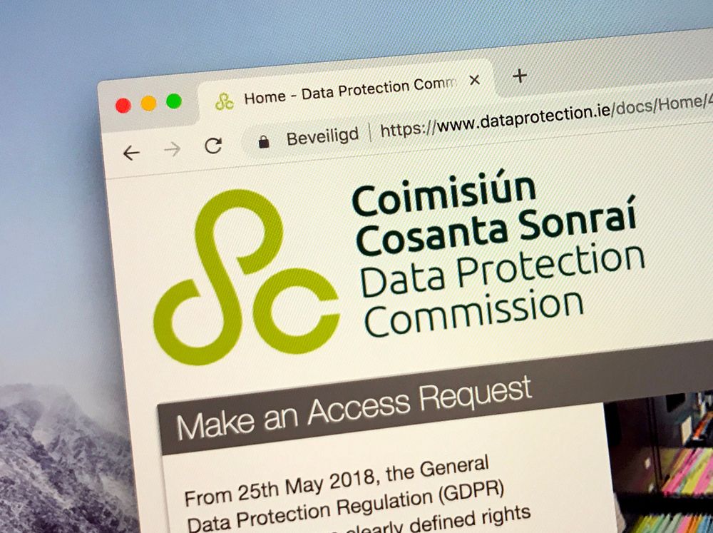 Image of the Irish Data Protection Commissioner&amp;#039;s website in Irish