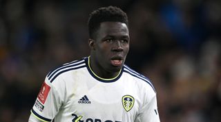 Wilfried Gnonto of Leeds United during the Emirates FA Cup third round replay match between Leeds United and Cardiff City on 18 January, 2023 at Elland Road in Leeds, United Kingdom
