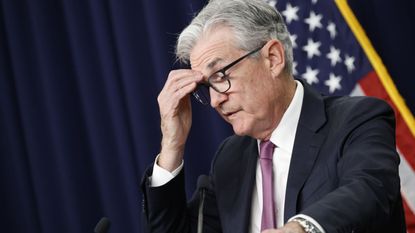 Federal reserve chair Jerome Powell speaking about interest rate hikes