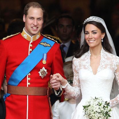 Prince William and Kate Middleton on their wedding day