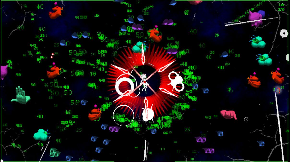 Picayune Dreams gameplay showing high level chaotic gameplay