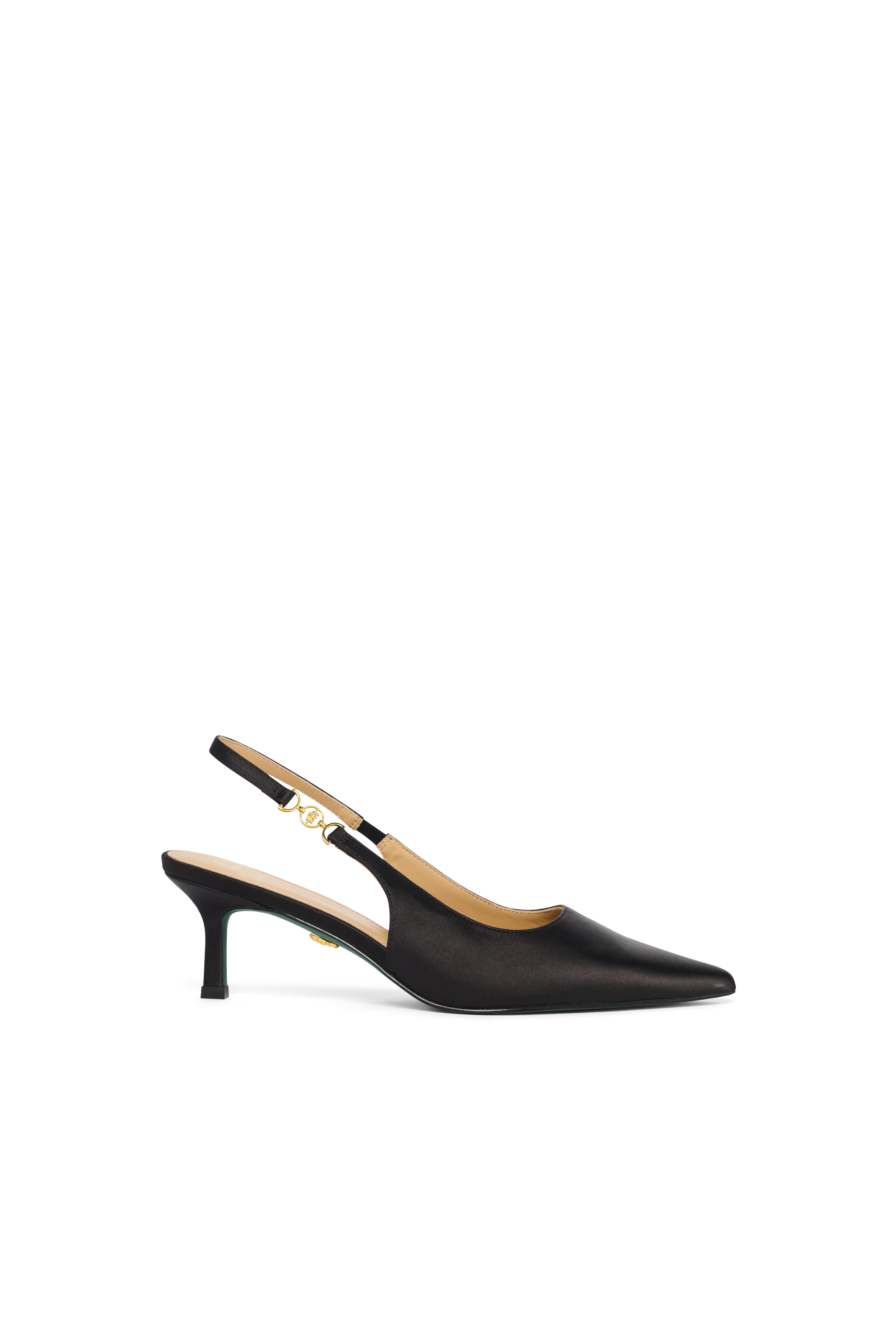 Regency Satin Kitten Heel (black Satin)