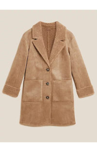 M&amp;S Collection Faux Shearling Reversible Longline Coat: $155
