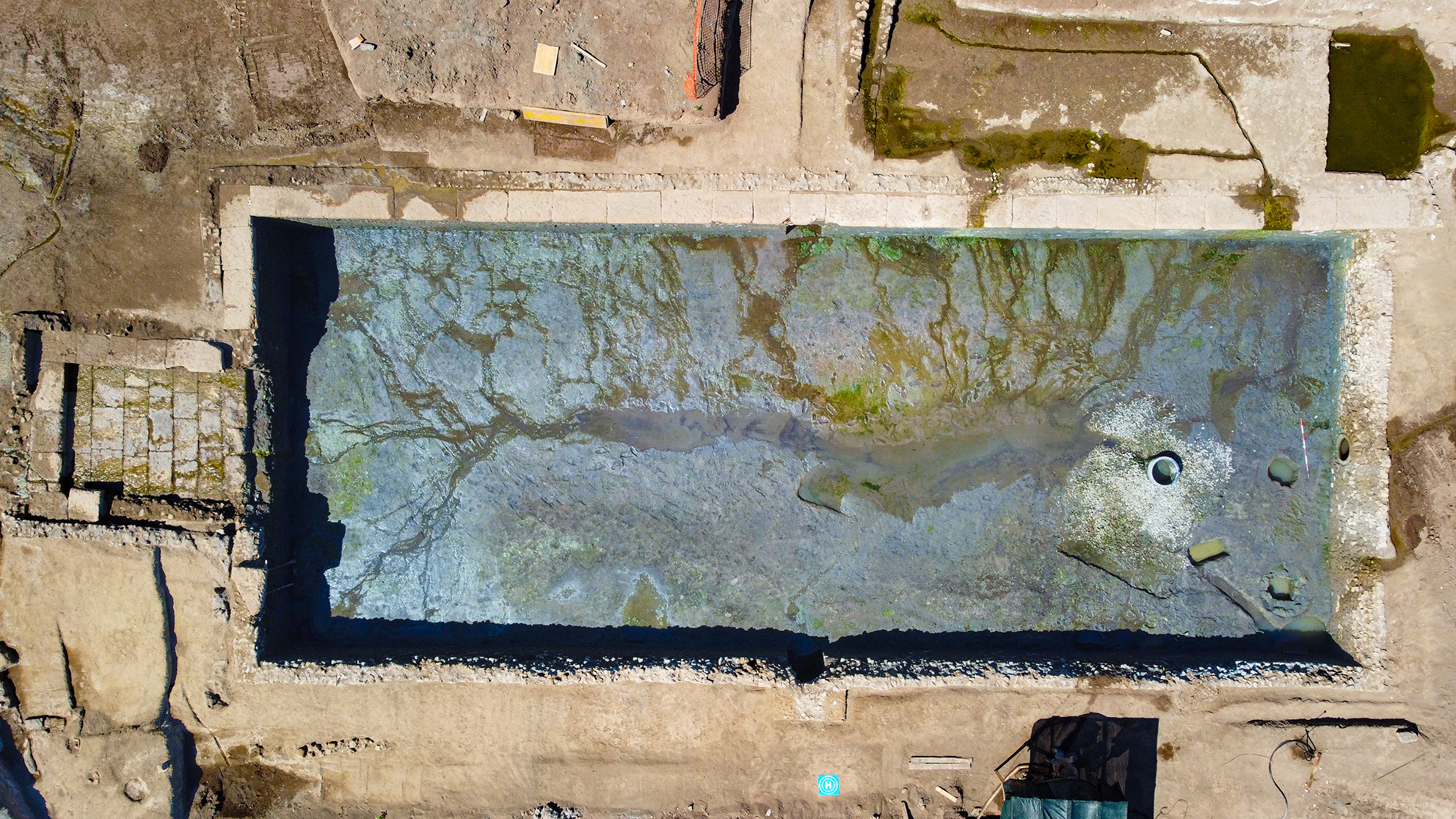 Large water tank found at the site.