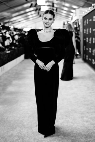 Selena Gomez attends the 28th Screen Actors Guild Awards at Barker Hangar on February 27, 2022 in Santa Monica, California