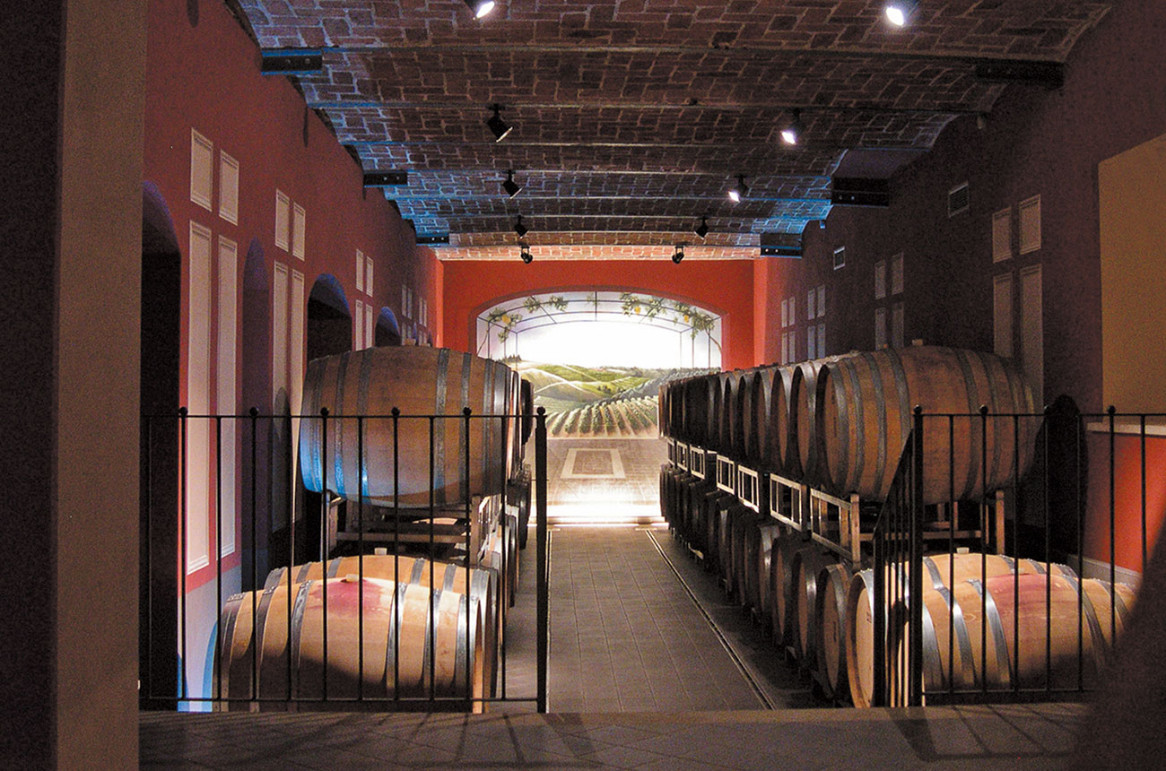 Banfi Piemonte barrel room