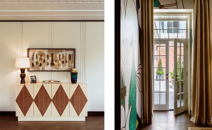 No.1 Grosvenor Square living space details and terrace looking out
