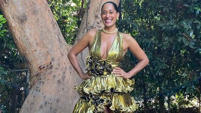 Tracee Ellis Ross Gold Alexandre Vauthier Dress Makes Her Look