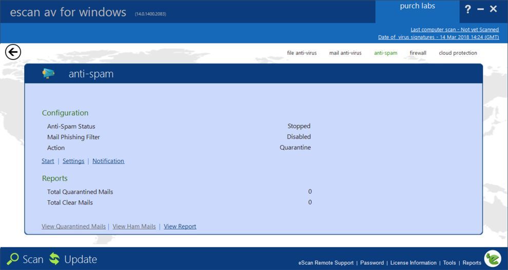 In addition to filtering annoying spam messages, eScan Internet Security Suite searches for phishing schemes.