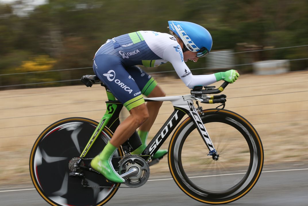 Katrin Garfoot riding to victory