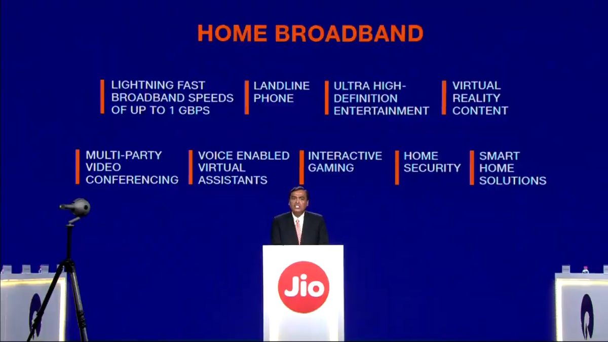 Reliance Jio Fiber With Broadband Speeds Upto 1gbps To Be