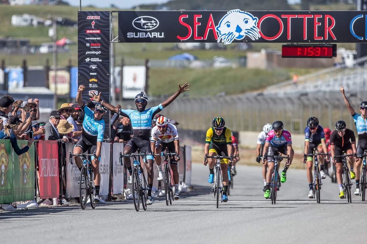Cory Williams wins the Sea Otter circuit race over teammate Scott Law