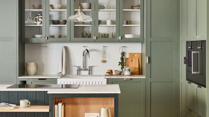 A green kitchen