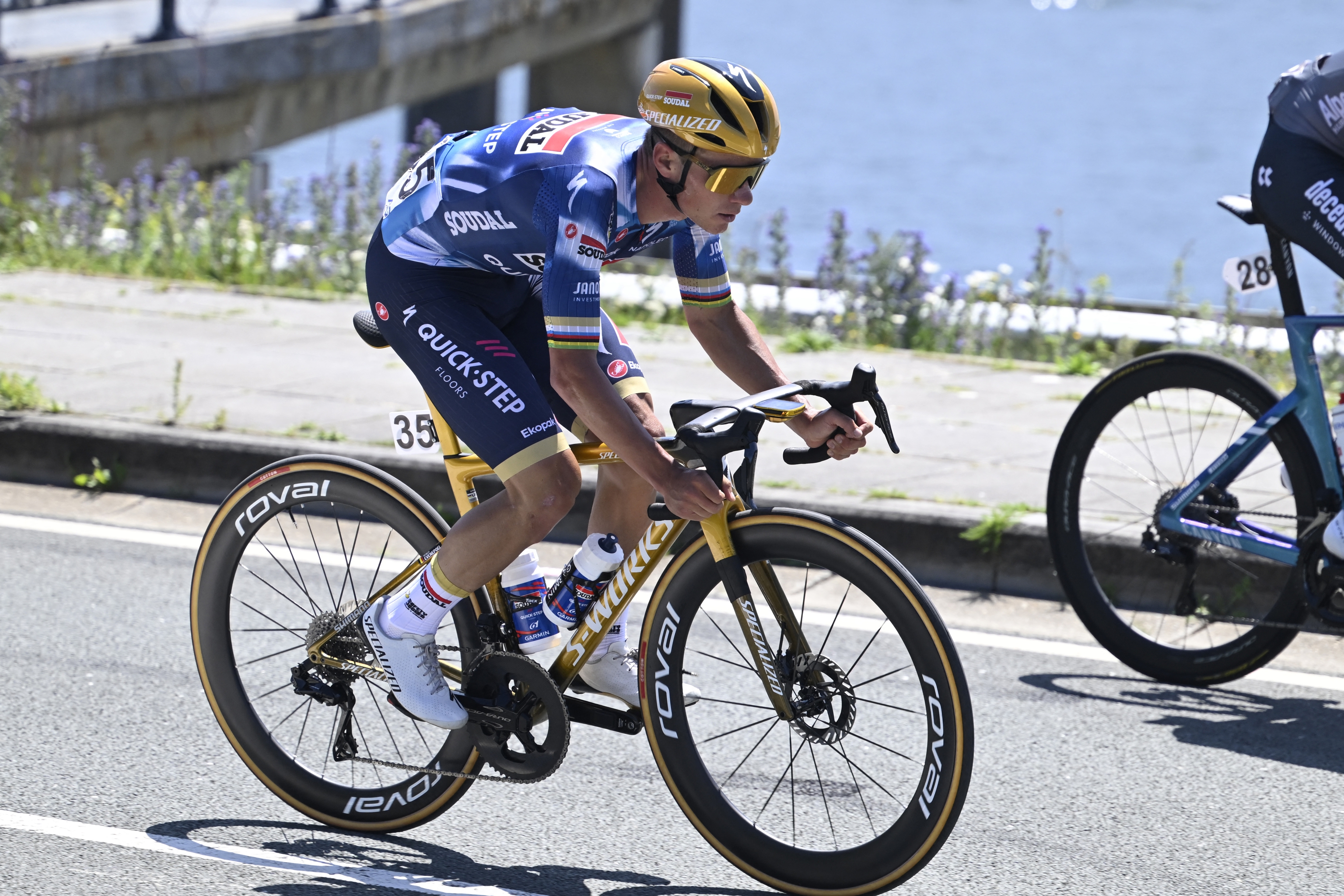 Remco Evenepoel racing at the Belgian Cycling Championships