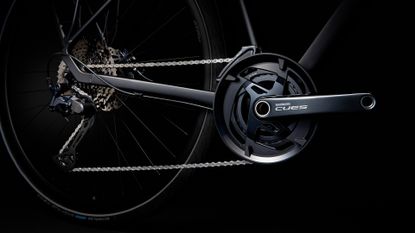 Shimano CUES drivechain showing chainset and rear mech
