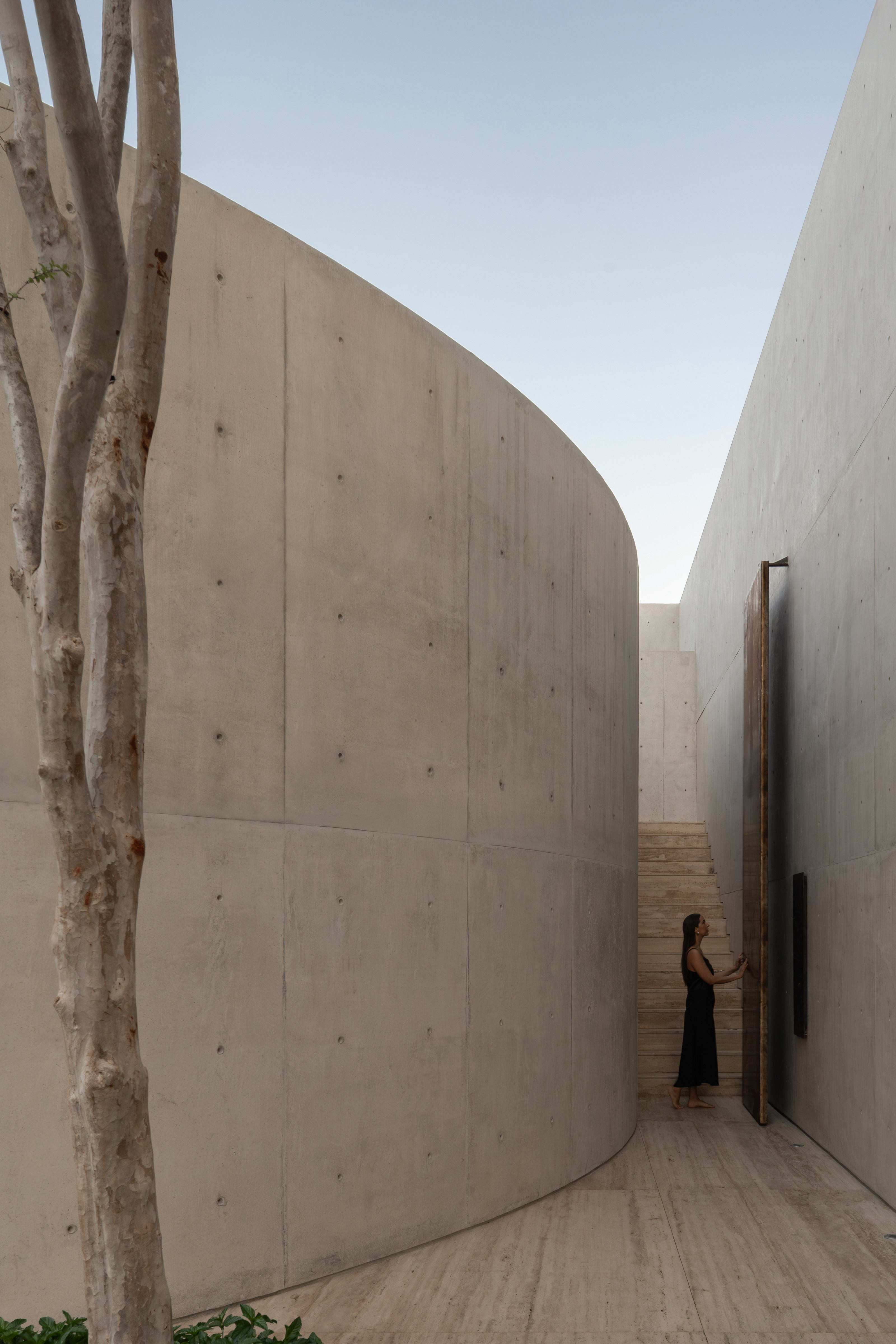 The stairs lead up to the level of the main living spaces