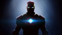 Iron Man stands in silhouette.