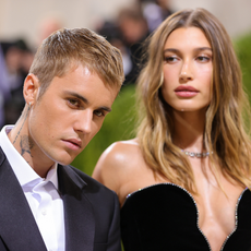 Justin Bieber and Hailey Bieber attend The 2021 Met Gala Celebrating In America: A Lexicon Of Fashion at Metropolitan Museum of Art on September 13, 2021 in New York City