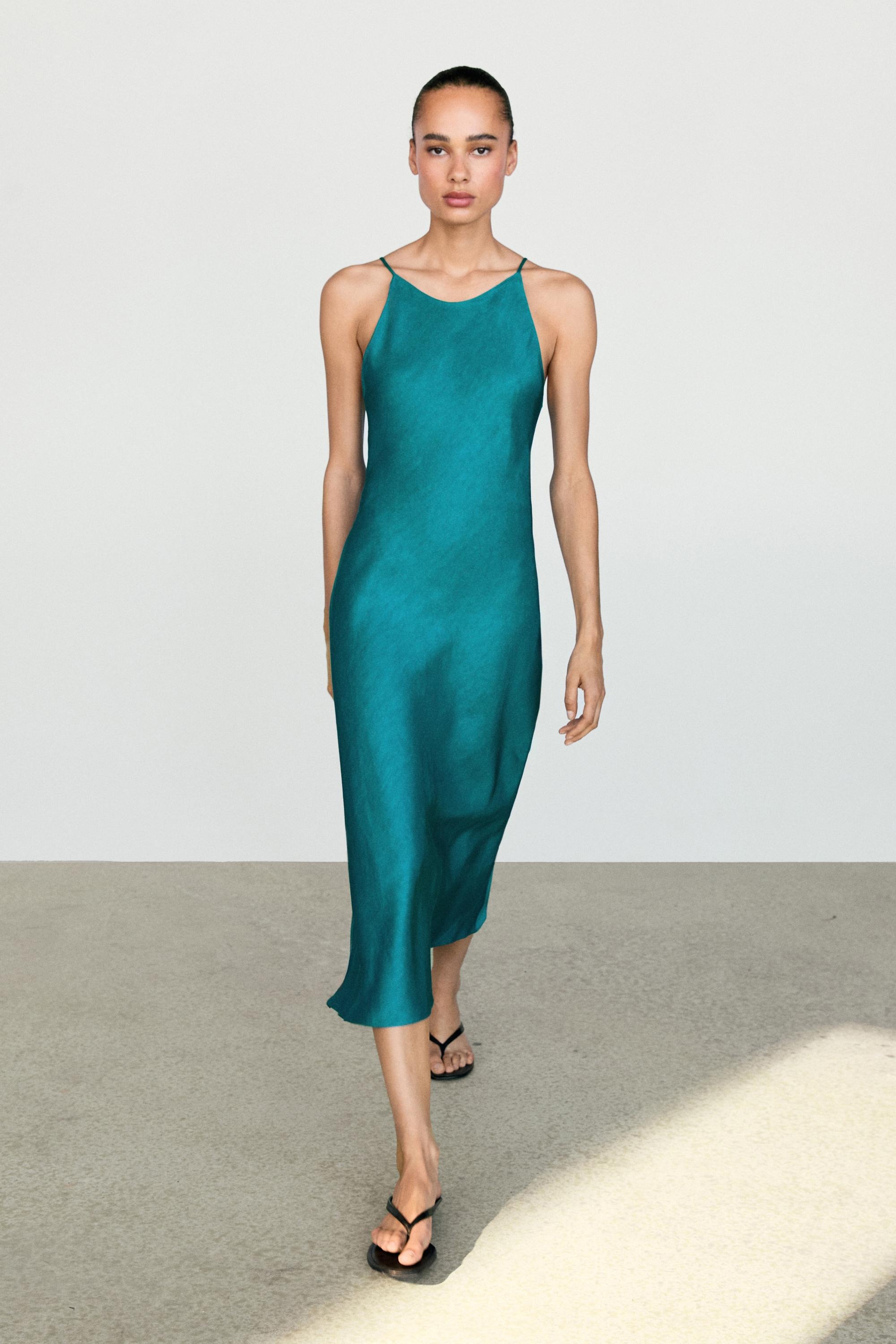 Massimo Dutti, Flowing Satin Midi Dress