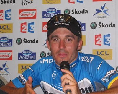Yaroslav Popovych (Discovery Channel) at the winner's press conference