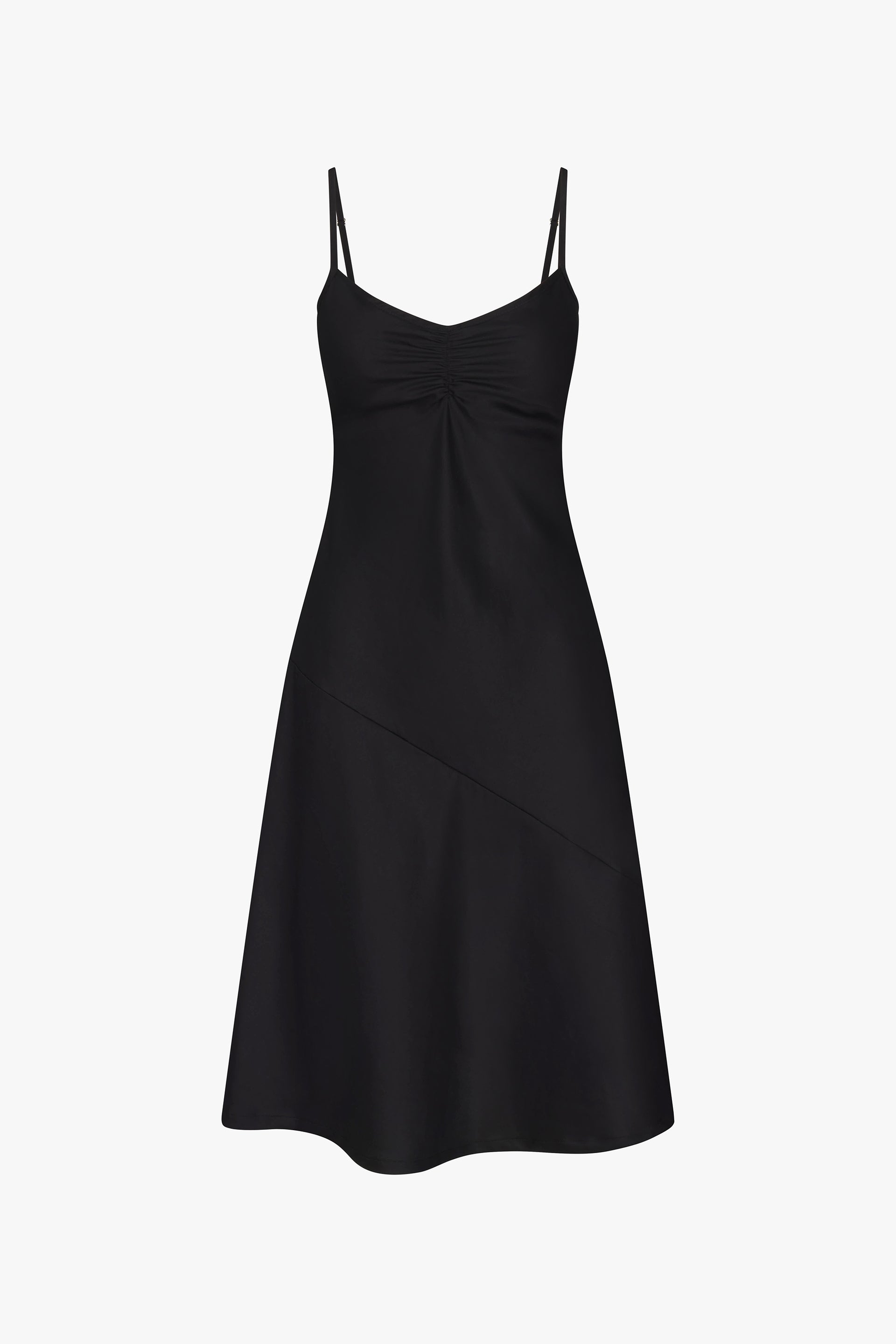 90's Bias Slip Dress in Onyx
