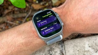 Apple Watch Ultra 2 showing the TrainingPeaks workout for today