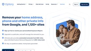 Optery home page January 2026