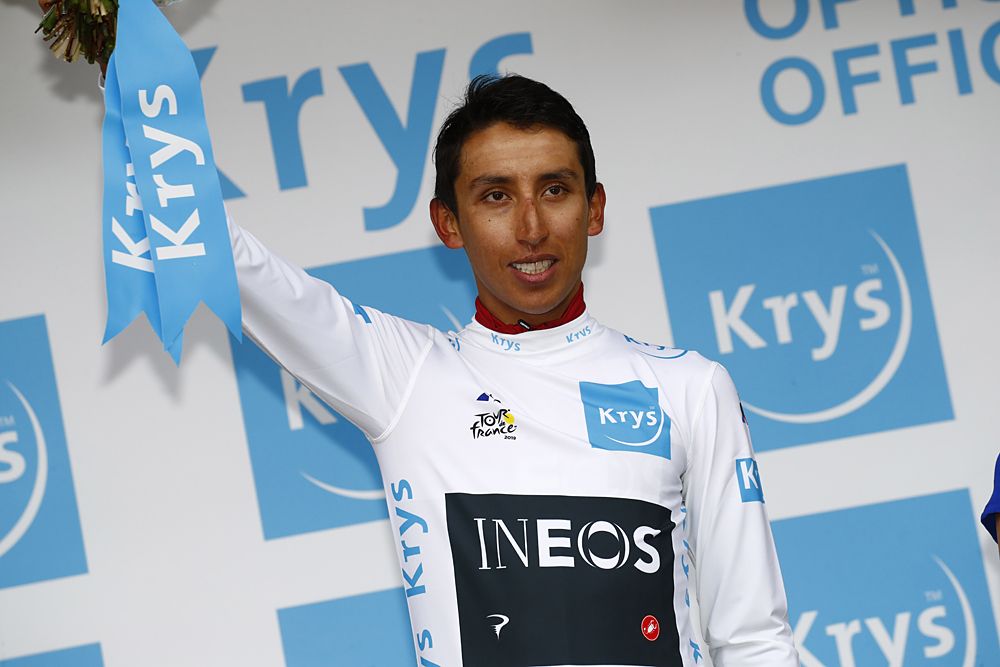 Egan Bernal (Team Ineos) white jersey at the Tour de France