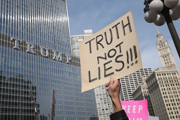 A protester in Chicago.