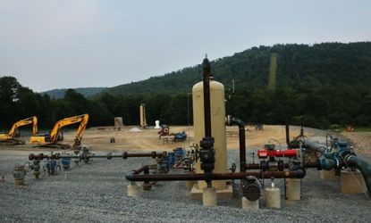 Equipment used for fracking is seen in South Montrose, Pennsylvania.