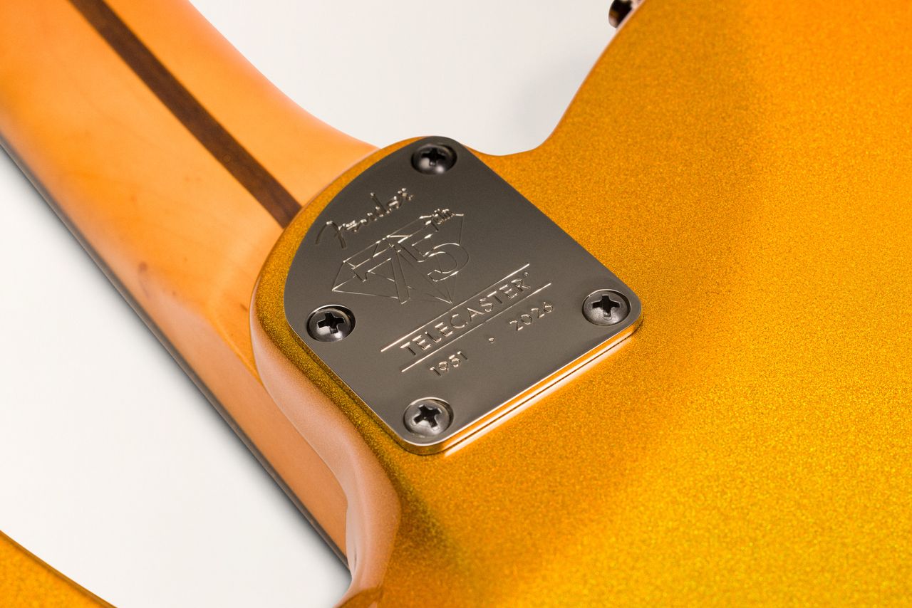 Details of the 75th Anniversary American Ultra II Telecaster in Liquid Gold
