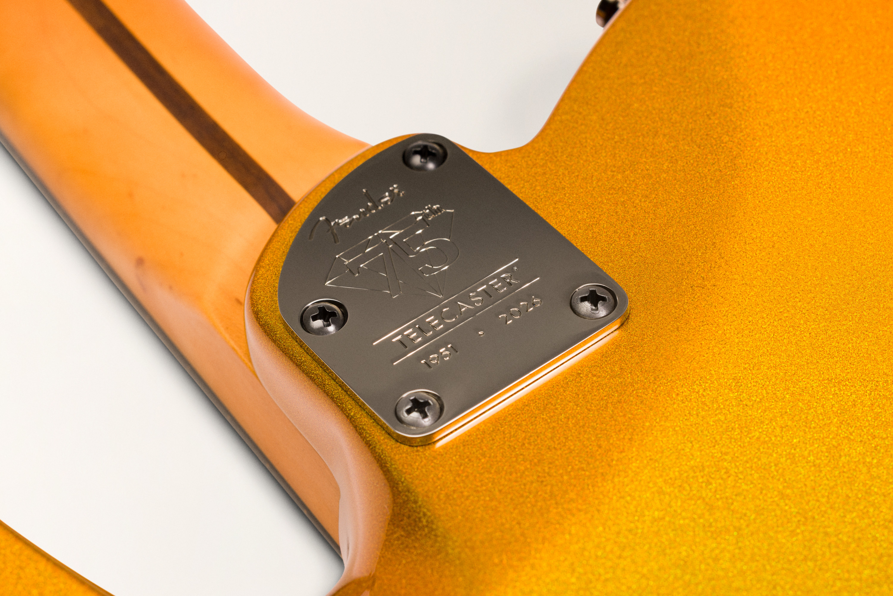 Details of the 75th Anniversary American Ultra II Telecaster in Liquid Gold