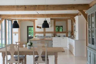 Kitchen interior of oak house