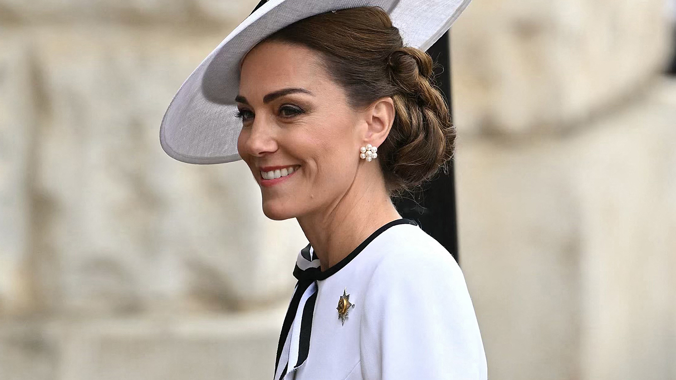 Catherine, Princess of Wales, arrives at Horse Guards Parade for the King&#039;s Birthday Parade &quot;Trooping the Colour&quot; in London on June 15, 2024