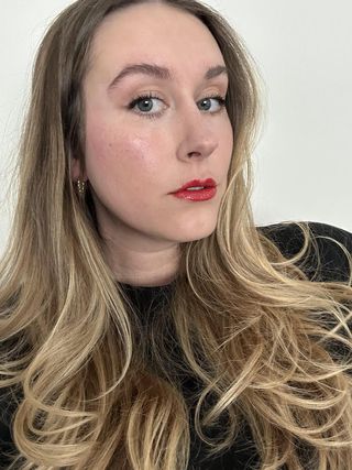 Beauty editor wearing YSL makeup products