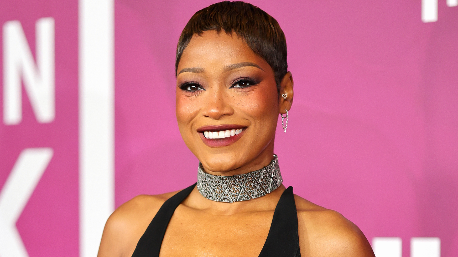 Keke Palmer attended the American Black Film Festival Honors in a black halter-neck dress and the 2026 choker trend