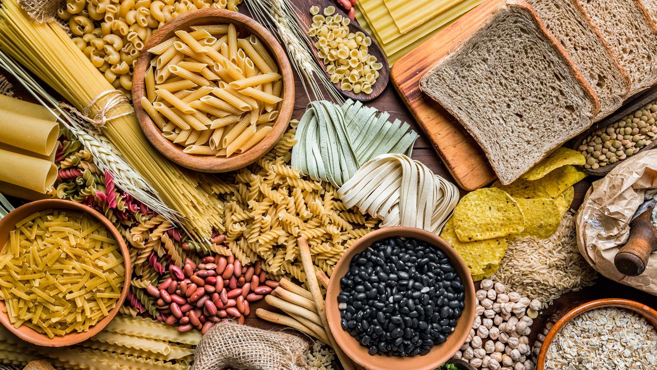 High-quality carbohydrates laid out on a table