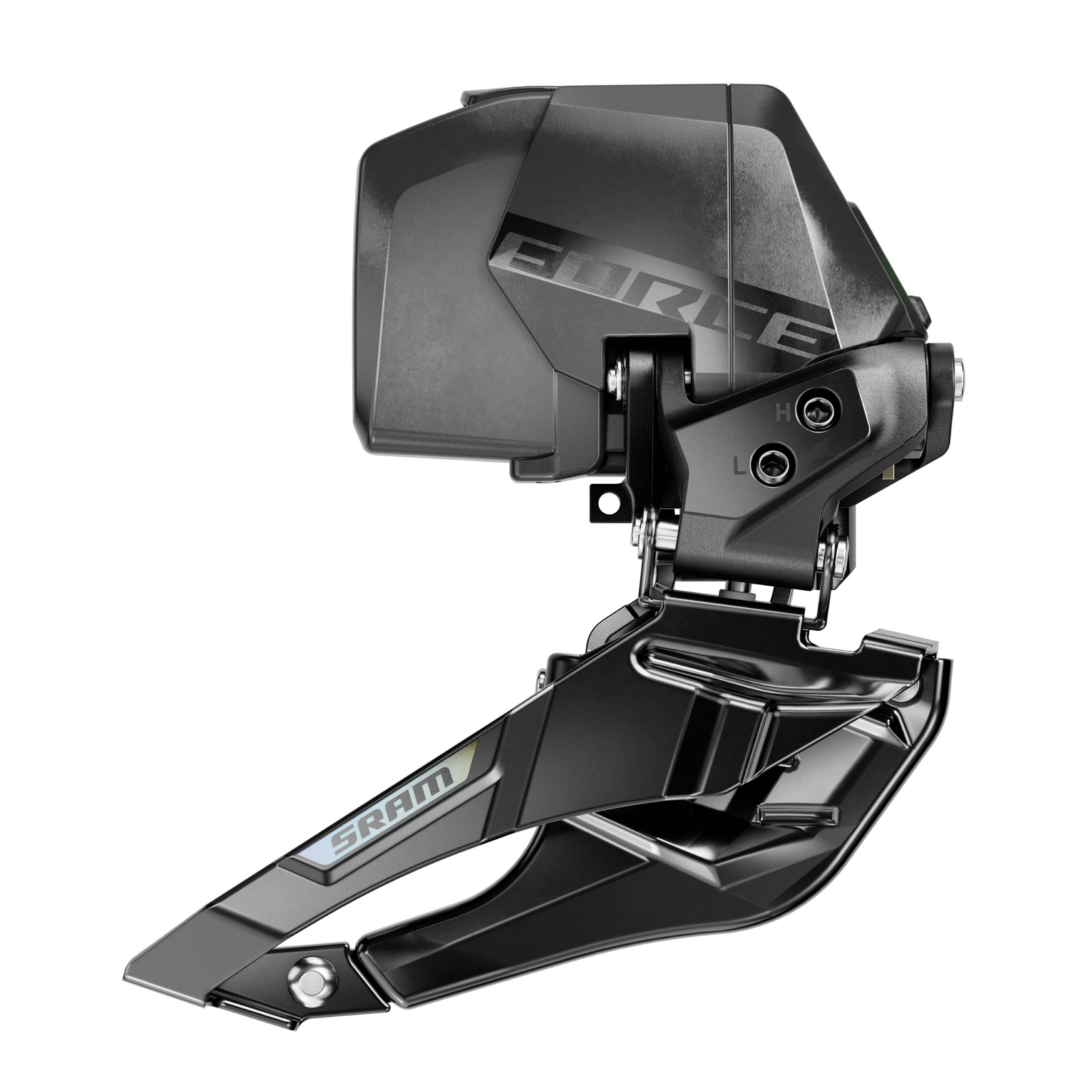 A SRAM Force AXS front derailleur