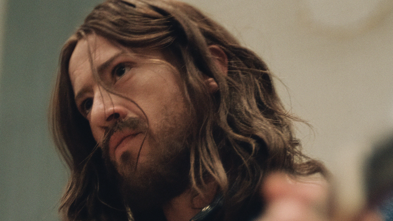 A closeup of Joseph Dickinson as George Harrison