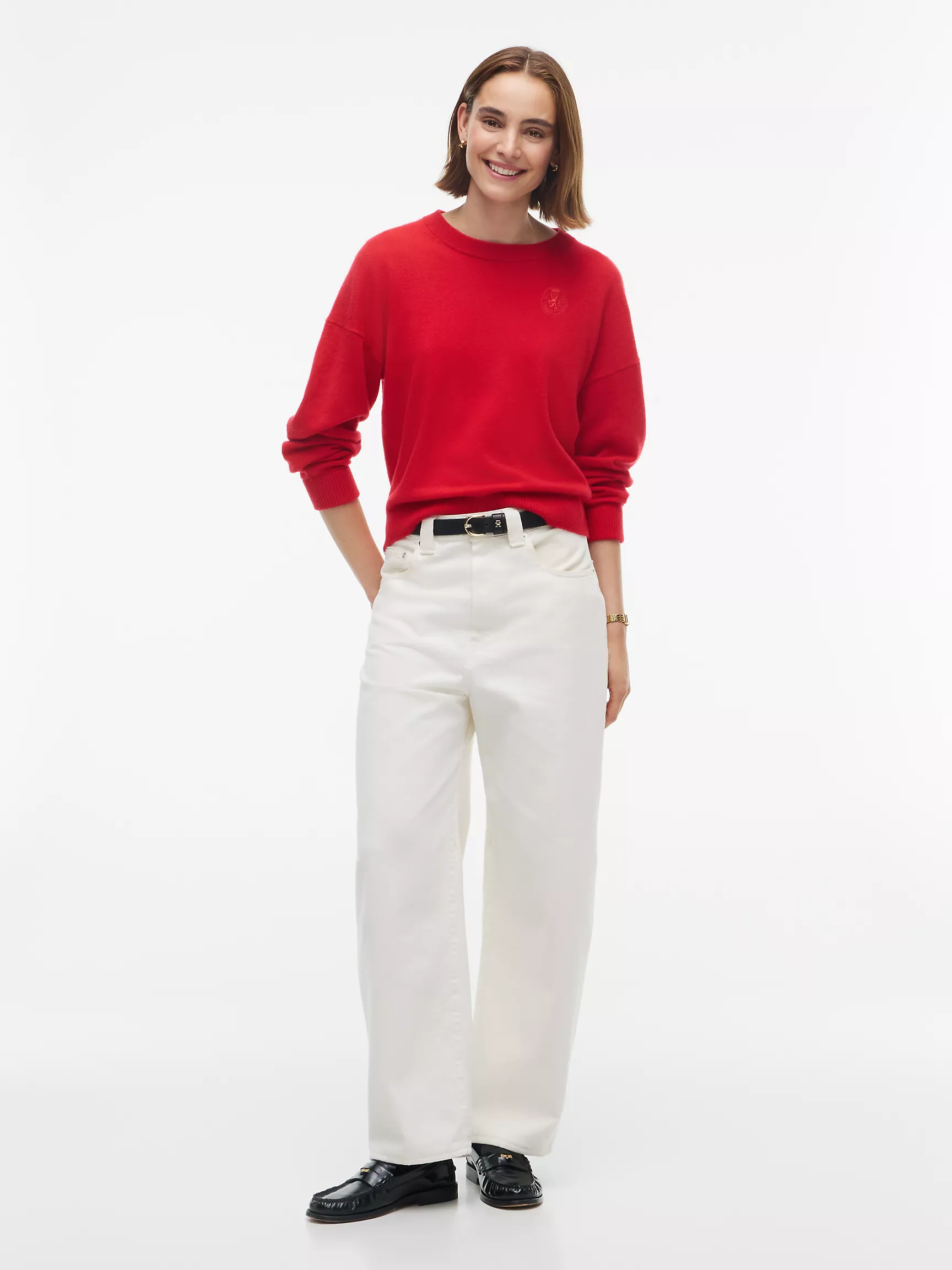 Tommy Hilfiger, Embroidered Crest Logo Cashmere Sweater