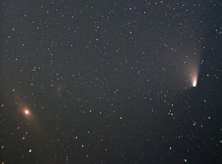 Victor Rogus' favorite image of Comet Pan-STARRS in conjunction the great Andromeda Galaxy, M31, captured in the early morning of April, 5, 2013.